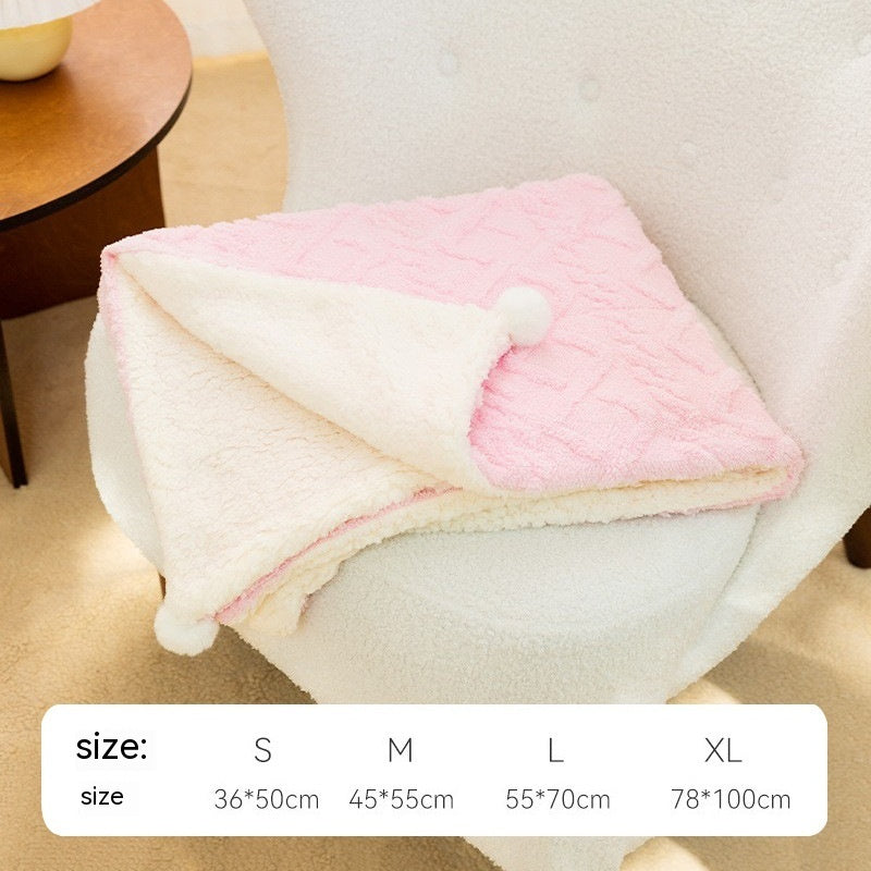 Cozy Solid Color Pet Blanket for Cats & Dogs