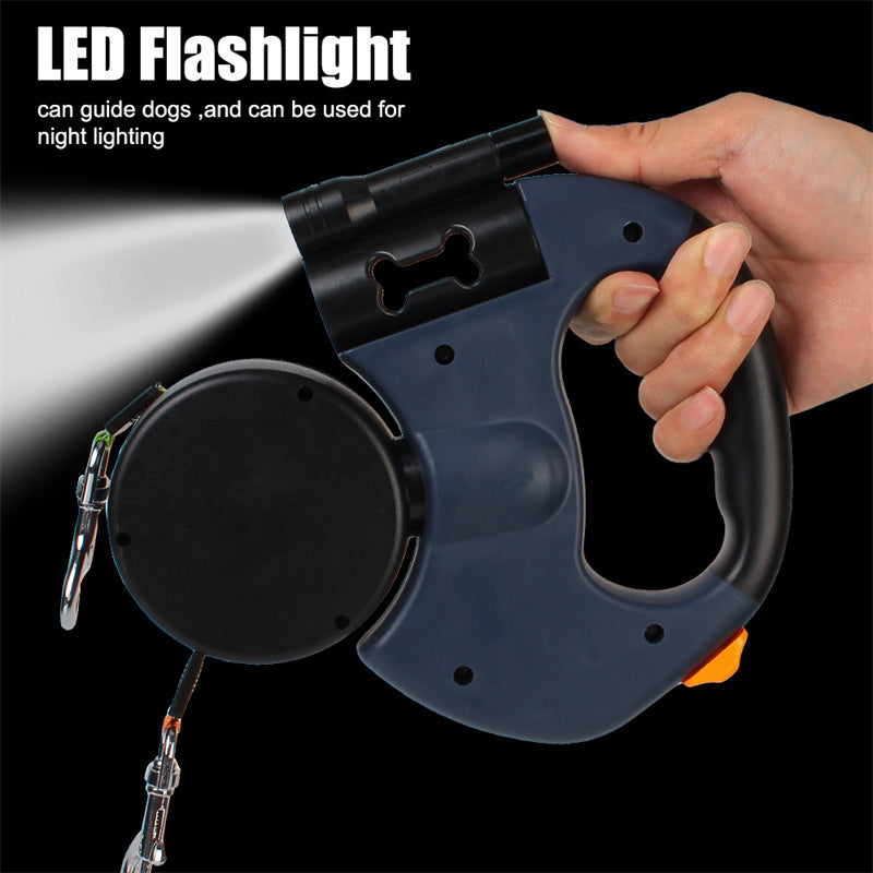 360° Swivel Retractable Leash for Two Dogs