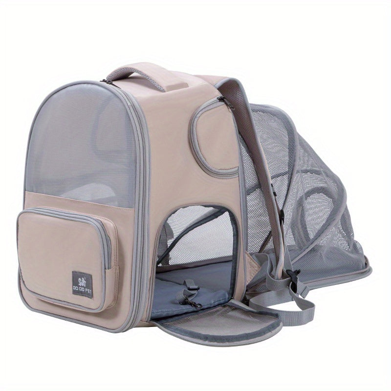 Expandable Pet Backpack for Outdoor Walks and Travel