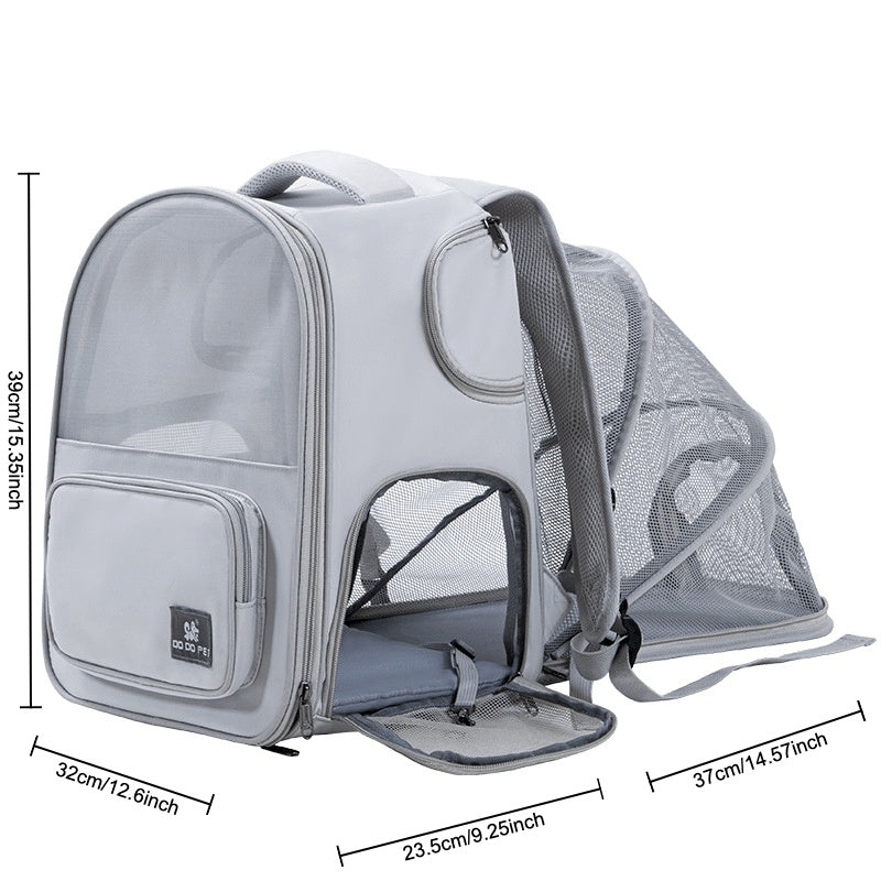 Expandable Pet Backpack for Outdoor Walks and Travel