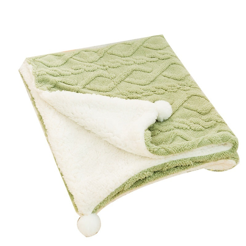Cozy Solid Color Pet Blanket for Cats & Dogs
