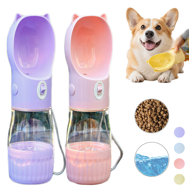 Portable Dog & Cat Water Bottle with Feeder
