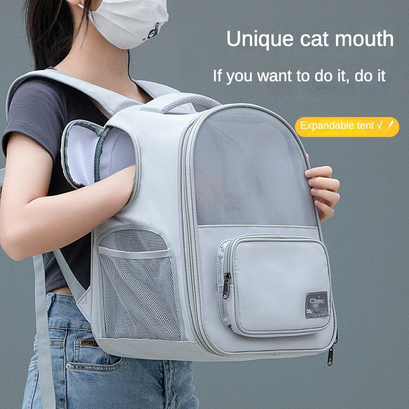Expandable Pet Backpack for Outdoor Walks and Travel