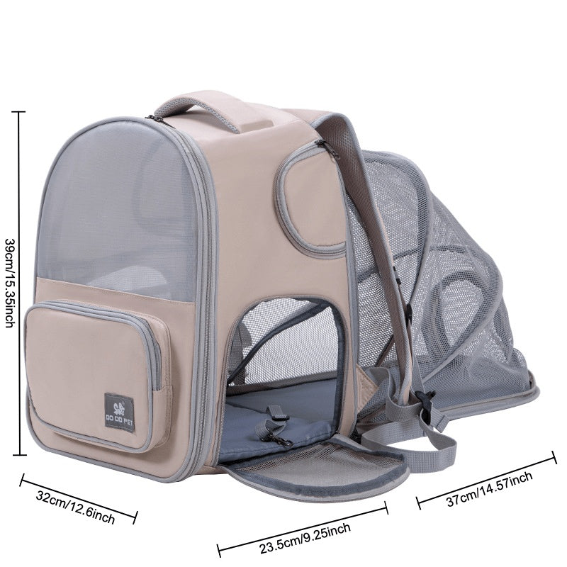 Expandable Pet Backpack for Outdoor Walks and Travel