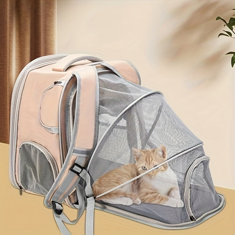 Expandable Pet Backpack for Outdoor Walks and Travel