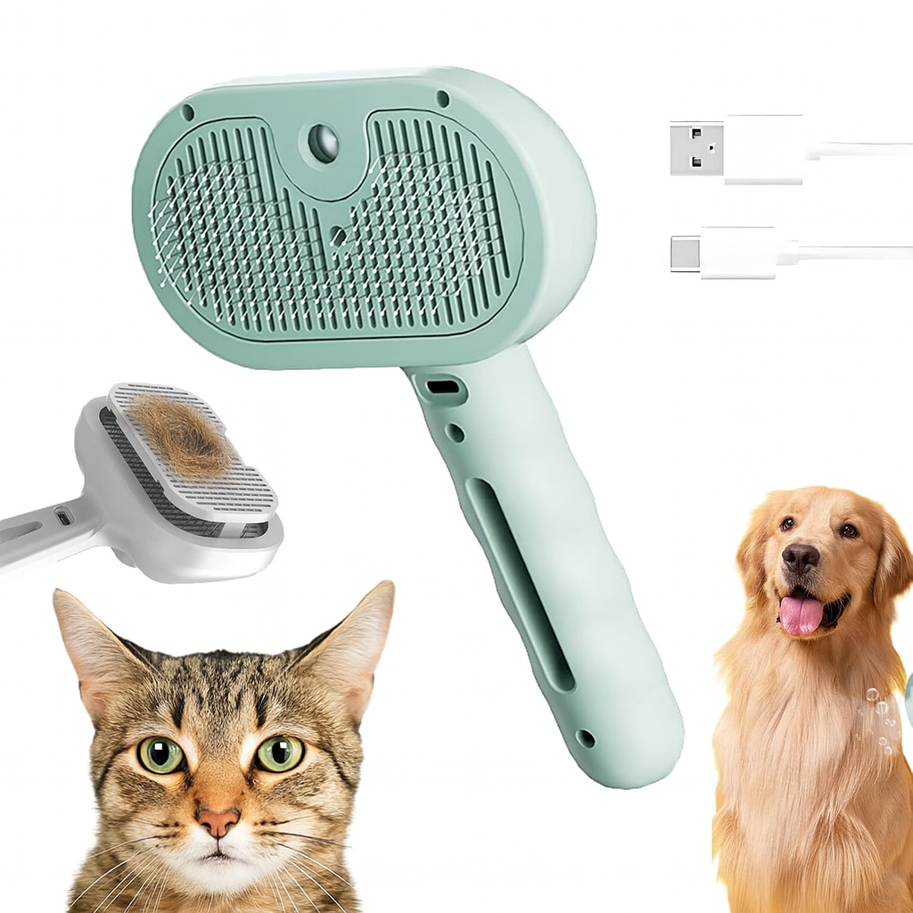 Self-Cleaning Chevaroo Steam Brush for Dogs & Cats