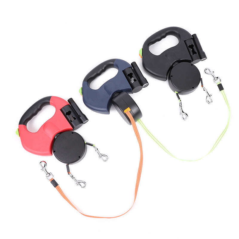 360° Swivel Retractable Leash for Two Dogs