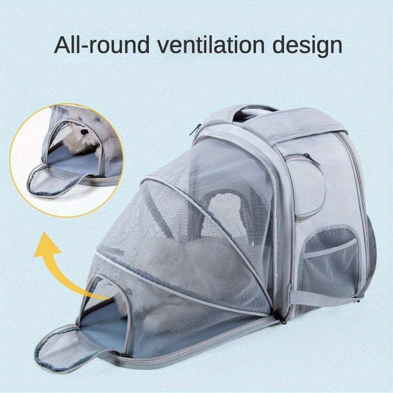 Expandable Pet Backpack for Outdoor Walks and Travel